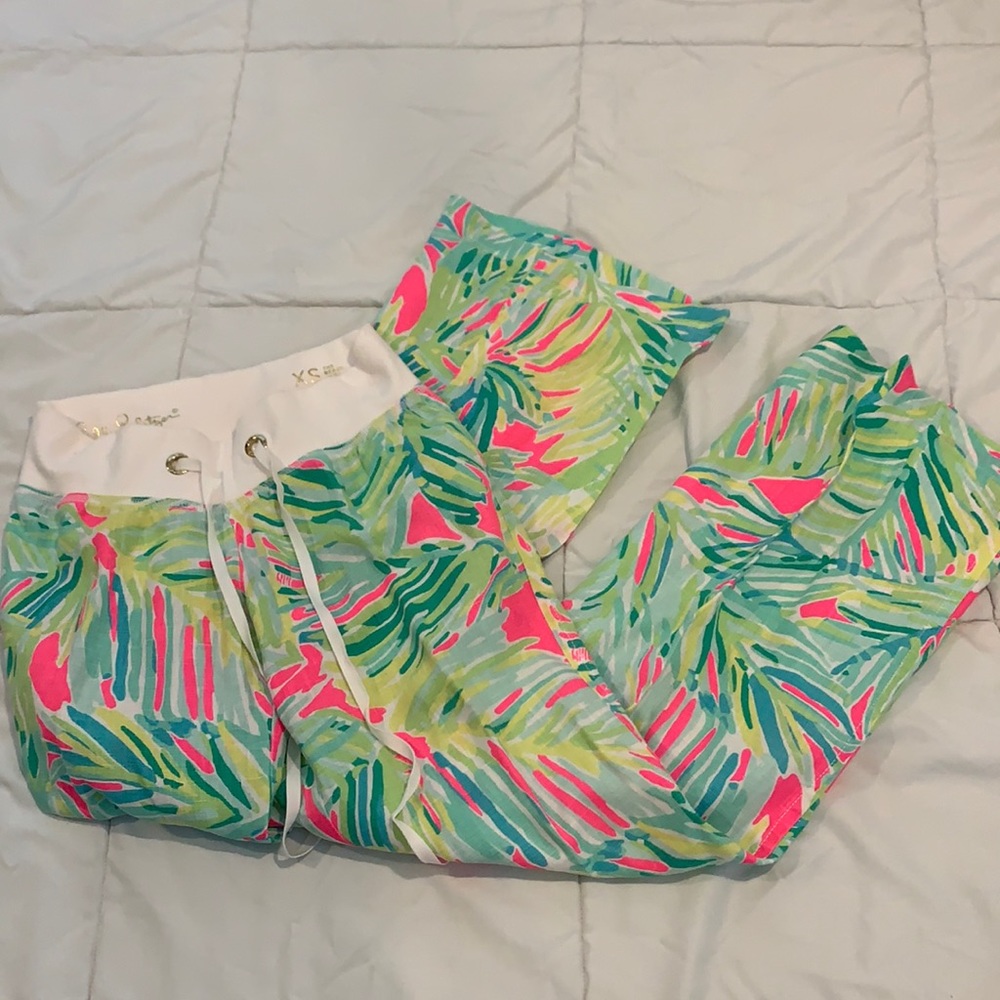 Lilly Pulitzer Tropical Print Joggers - Teal, Pink, Lime